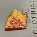 3D realistic spring roll fridge magnet with white sesame topping on a brown tray - Chicken Roll Plate