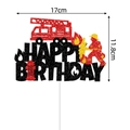 Topper per torta di compleanno vigili del fuoco glitterato, decorazione larghezza 17cm - Topper per torta