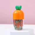 Carrot shaped paper clips set with orange and green pins in a creative storage box - Carrot Shaped Clips / 40 Pcs/Box