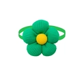 Floral pet bow tie with green petals and yellow center for dog grooming accessory - BT429-2 Grass Green/Yellow