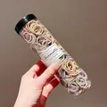 Set de gomas de pelo de nailon para niñas, 400 piezas de 2cm elásticas en bote transparente - 8# Macaron Liso Pequeña 300 Uds