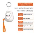 Creamy white cat-shaped personal safety alarm with 130dB sound and LED flashlight - Chinese Packaging / Cute Cat / Cream White