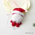 Babbo Natale in feltro per albero di Natale, 12cm con cappello rosso e barba bianca - Babbo Natale con Berretto Inclinato