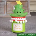 Christmas tree design candy storage box with green fabric and Merry Christmas text - 20*12cm / Christmas Tree Style (Merry Christmas)