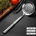 Stainless steel slotted spoon with oval handle, 36cm length and hangable design - Slotted Spoon