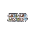 Cute and Anxious colorful enamel pin in white cloud shape for backpacks and clothing - Colorful Letter Anxiety Style (QHXZ276)