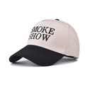 Berretto da baseball bicolore bianco sporco e nero con ricamo di lettere SMOKE SHOW - Stile Ricamo a Lettere (3452) / Crema e nero