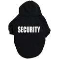 Black pet hoodie for dogs featuring white Security print and ribbed cuffs for winter - XS / Black