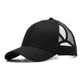 Casquette de baseball trucker noire classique avec filet respirant et visière pré-courbée - Taille Unique(Réglable) / Noir