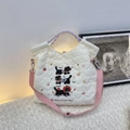 Sac matelassé blanc brodé chat avec poignées tressées violettes lumineuses - Trois Chats Noirs Blanc