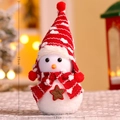Muñeco de nieve de peluche con gorro rojo y estrella welcome de 25cm altura - Pequeño (Small-B)