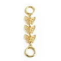 Golden butterfly bag strap extender with triple hollow charms and round spring buckles - K-Gold Butterfly Shape