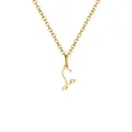 Elegant gold-tone stainless steel necklace with a minimalist heart and letter pendant - Letter S
