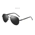 Polarized aviator sunglasses with matte black metal frame and gray lenses for driving - Black Frame (Polarized Grey Lens)