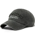 Washed dark gray baseball cap with Cyprus Island 3D embroidery and vintage cotton finish - Adjustable / Green