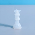 Lichtdurchlässige weiße Silikonform für Schachfiguren mit flexibler matter Textur - 3D König Form (Leicht)
