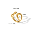 Detalle del anillo ondulado de acero inoxidable oro 18K con dimensiones y peso - Estilo Lineal Ondulado (YYR023209)