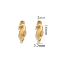 Polished gold seahorse pendants in stainless steel with detailed scale texture 16mm - Seahorse-Gold