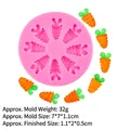 Roze siliconen mal met 8 holtes wortel voor DIY chocolade, fondant en taartdecoratie - 3#B837 Wortel (8-gaats) / Roze