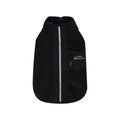 Minimalist black warm dog vest with reflective stripe and zip pocket for winter - S / Black
