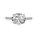 Elegant S925 sterling silver engagement ring with round brilliant cut diamond in silver - White Gold Color DY120946