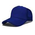 Royal blue trucker hat with foam front and breathable mesh back in solid color - One Size(56-58cm) / Regular Blue Mesh Hat