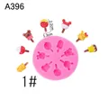 Pink silicone mold with 8 cavities for mini lollipop ice cream and cartoon shapes - Style 1 Cartoon Ice Cream / Pink