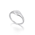 Anillo de sello plateado minimalista con grabado de estrella y acabado de acero inoxidable - US 6 / Color Acero