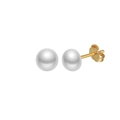 Detail of S925 silver freshwater pearl earrings with gold-plated butterfly backings - 4-4.5mm / GPE104-14K 4-4.5mm Simple Pearl Studs / Gold