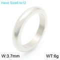 Polished silver stainless steel minimalist band ring in 3.7mm width and size 6-12 - US 7 / Polished Steel (KR112668-GC)
