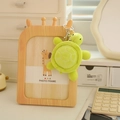 Luminous light green plush turtle keychain with soft texture and silver metal ring - Light Green Style (Style 20) / 10cm