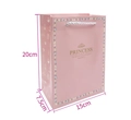 Pink marble pattern gift bag with gold Princess text and dimensions 15x7.5x20cm - Small Pink Crown Gift Bag