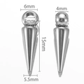 18k vergoldeter 15mm Edelstahl-Kegelanhänger mit detaillierten Maßangaben im Bild - Großer Ring 6x15mm / Stahlfarbe