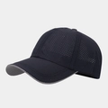 Détail de la maille découpée au laser sur casquette de sport respirante à séchage rapide - Réglable / Bleu foncé