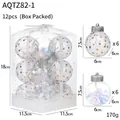Set de 12 bolas de Navidad con malla blanca y lentejuelas láser de colores - 6cm/12 Pzs / Tira de Color de Malla de Lunares