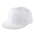 Dettaglio del cappellino da baseball bianco a tinta unita con visiera piatta e sei pannelli - Regolabile / Bianco
