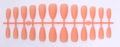 Detail view of 24 pieces matte skin pink almond shaped press-on nails set on row strips - Matte Skin Pink (SDM-12)