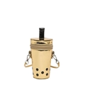 Borsa a tracolla creativa a forma di bubble tea in finitura dorata metallizzata - Oro