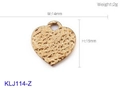 Golden heart pendant with hammer texture, 14mm width, 2g weight, stainless steel charm - Gold Hammered Heart Style (KLJ114-Z)