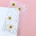 Fairy makeup stickers with dried daisy flowers, white bows, and colorful rhinestones - White Dried Flower Butterfly (BJA-661)