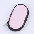 Tragbares rosa ovales Make-up Pinsel Etui mit schwarzem Reißverschluss und Metallgriff - Mini Rosa-Schwarze Tasche