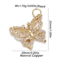Exquisite gold butterfly pendant with clear crystals for DIY jewelry 25mm x 20mm - Gold Butterfly (CX136-1)