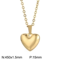 Collier minimaliste avec pendentif coeur doré et chaîne de 450mm, bijoux en acier inoxydable - Collier Doré (KN236925-Z)