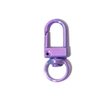 Iridescent purple and teal gradient alloy spring ring gate clasp for DIY keychains - UV Dark Purple