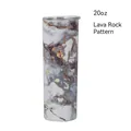 Gobelet 20oz en acier inoxydable avec motif pierre de lave et couvercle clair - 20oz / Transfert de Laque - Motif de Pierre de Lave
