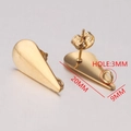 Golden teardrop earring studs in stainless steel for DIY jewelry making 20x9mm - Style 7 / 18K Gold
