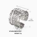 Retro 18K vergoldeter Edelstahl Gänseblümchen Ring mit verstellbarem Wellenband Damen - Runder Stil / Stahlfarbe