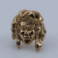 Vintage Medusa head punk style ring in polished golden finish for men and women - US Size 8 / Gold