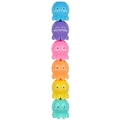 Set of 6 colorful stackable octopus toys in blue purple pink orange yellow and cyan - Bulk Packaging / Candy Solid Color