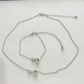 Set gioielli in argento con ciondoli a cuore e lettera D su collana e braccialetto - Stile Lettera D (11577)